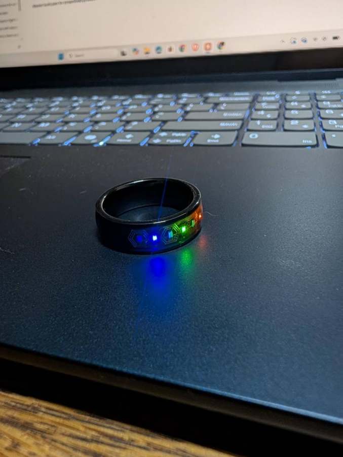 Ring at a distance showing the full glow